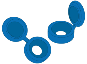 LOT DE 2 CACHE RIVETS BLEUS